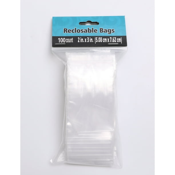 100 Baggies 2" X 3” Small Recloseable Seal Clear Plastic Poly Bag 4 Mil